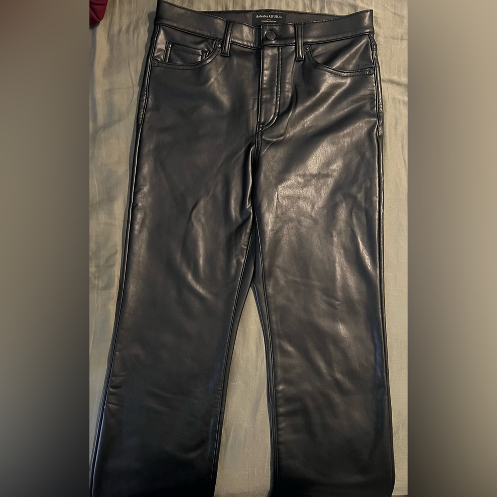 Banana Republic faux leather bootcut pants